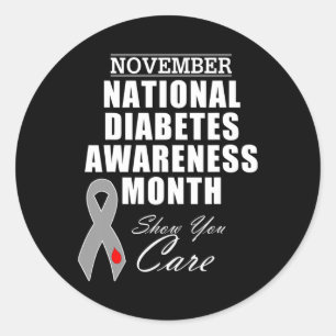 Pegatina Redonda Campaña del Mes de Concienciación sobre la Diabete