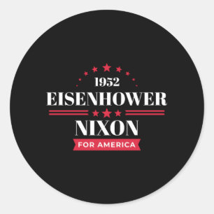 Pegatina Redonda Campaña Eisenhower Nixon Ike 1952