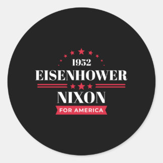 Pegatina Redonda Campaña Eisenhower Nixon Ike 1952