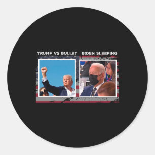 Pegatina Redonda Campaña electoral de EE. UU. 2024 trump Vs Bala