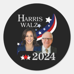 Pegatina Redonda Campaña electoral presidencial 2024 en Kamala