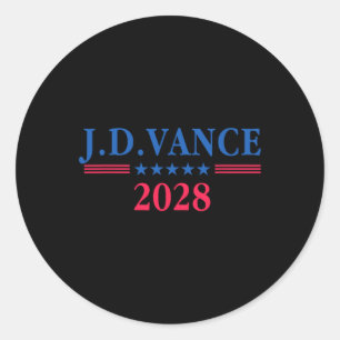 Pegatina Redonda Campaña electoral presidencial de Jd Vance 2028 Tr