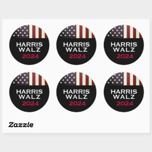 Pegatina Redonda Campaña Grande HARRIS WALZ 2024