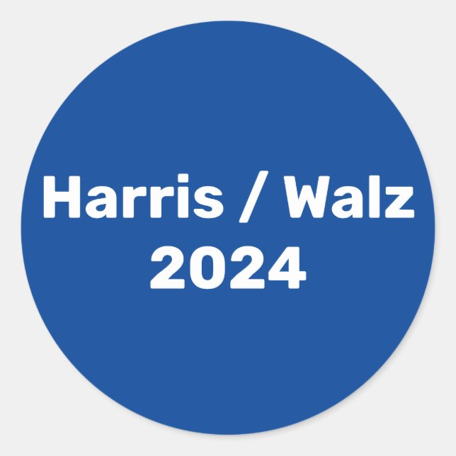 Pegatina Redonda Campaña Presidencial Harris/Walz 2024 (Anverso)