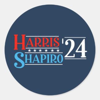 Pegatina Redonda Campaña Retro Harris Shapiro 2024