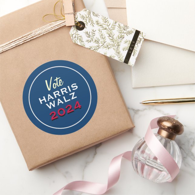 Pegatina Redonda Campaña Vote HARRIS WALZ 2024 (Regalar)