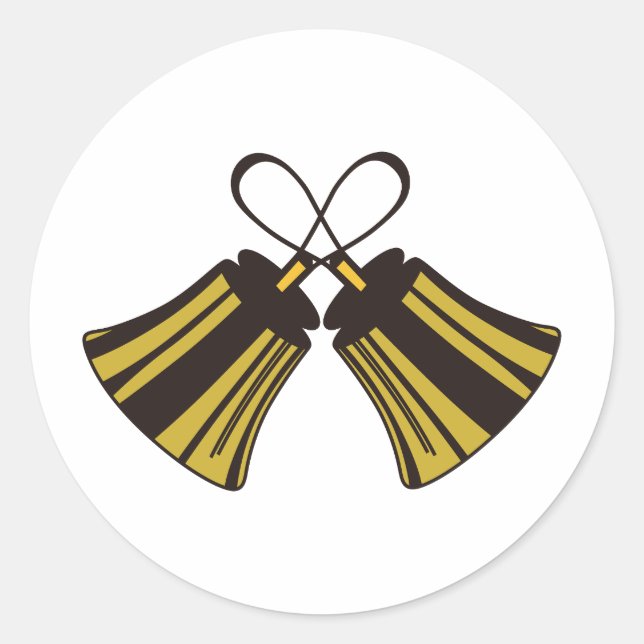 Pegatina Redonda Campanas cruzadas (Anverso)