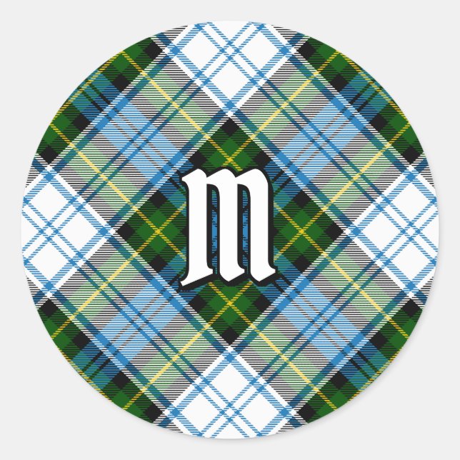 Pegatina Redonda Campbell Dress Tartan (Anverso)