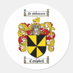 PEGATINA REDONDA CAMPBELL FAMILIAR CREST - CAMPBELL COAT OF ARMS