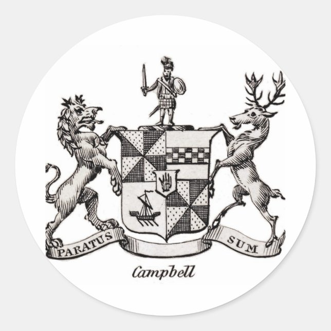 PEGATINA REDONDA CAMPBELL FAMILY CREST (Anverso)
