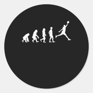 Pegatina Redonda Campeón de baloncesto de la Evolución