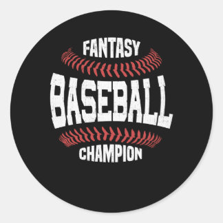 Pegatina Redonda Campeón de Béisbol de Fantasía