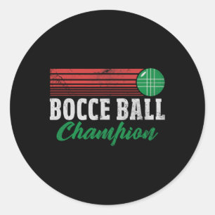 Pegatina Redonda Campeón de Bochas Campeón Jugador de Bochas Italia