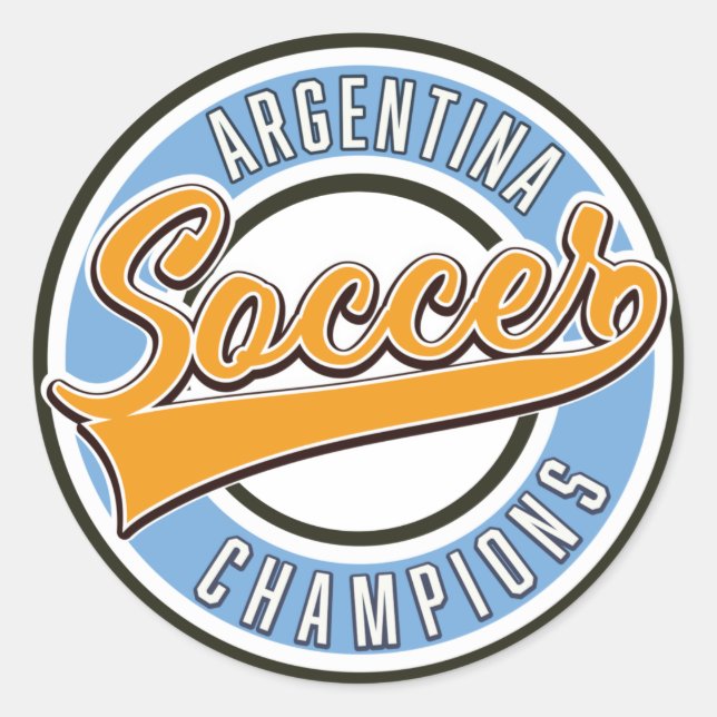 Pegatina Redonda Campeón de fútbol de Argentina (Anverso)