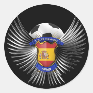 Pegatina Redonda Campeón de fútbol de España