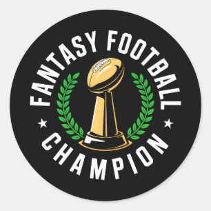 Pegatina Redonda Campeón de Fútbol Fantasía