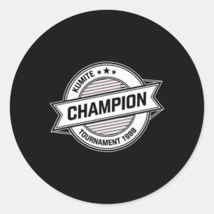 Pegatina Redonda Campeón de Kumite Artes Marciales Kung Fu Karate C