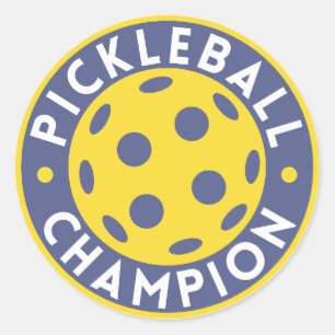 Pegatina Redonda Campeón de Pickleball