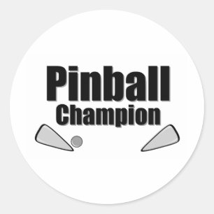 Pegatina Redonda Campeón de Pinball