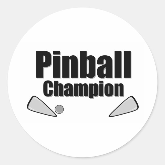 Pegatina Redonda Campeón de Pinball (Anverso)