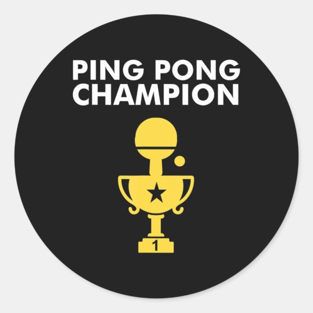 Pegatina Redonda Campeón de ping pong para campeones de tenis de me (Anverso)