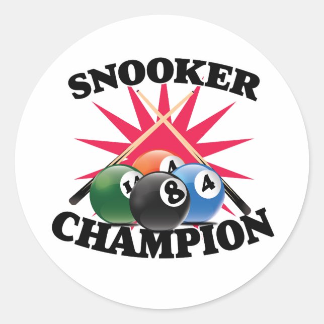Pegatina Redonda Campeón de Snooker  (Anverso)