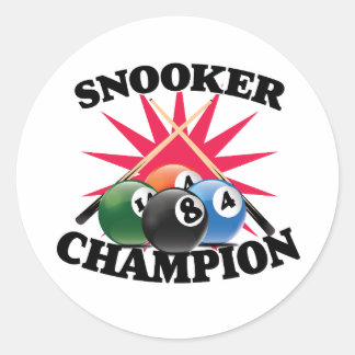 Pegatina Redonda Campeón del Snooker