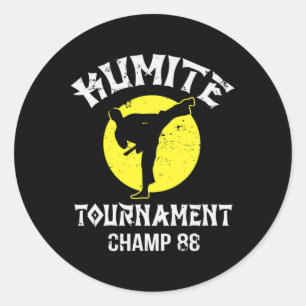 Pegatina Redonda Campeón del Torneo de Kumite Artes Marciales Vinta