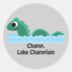 Pegatina Redonda Campeón, lago Champlain
