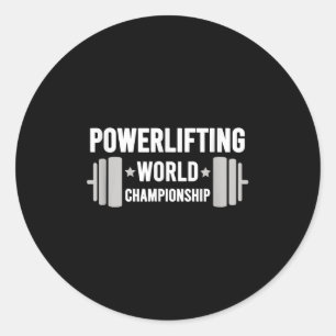 Pegatina Redonda Campeón Mundial de Levantamiento de Pesas Motivaci