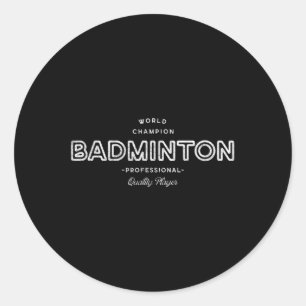 Pegatina Redonda Campeón Mundial Retro de Bádminton Profesional 
