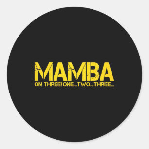 PEGATINA REDONDA CAMPEONATO DE BALONCESTO MAMBA SOBRE TRES MOTIVACI