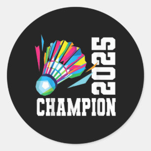 Pegatina Redonda Campeonato Liga Titel Fan Badminton Top Sport Ve