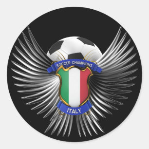 Pegatina Redonda Campeones del fútbol de Italia