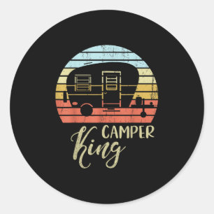 Pegatina Redonda Camper King Cly Sy Smart Y Pareja de Camping