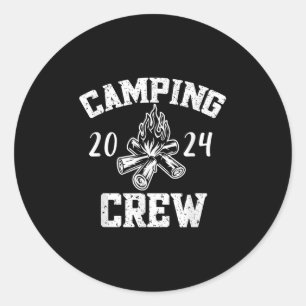 Pegatina Redonda Camper Road Trip Family Mating Group Camping Cre