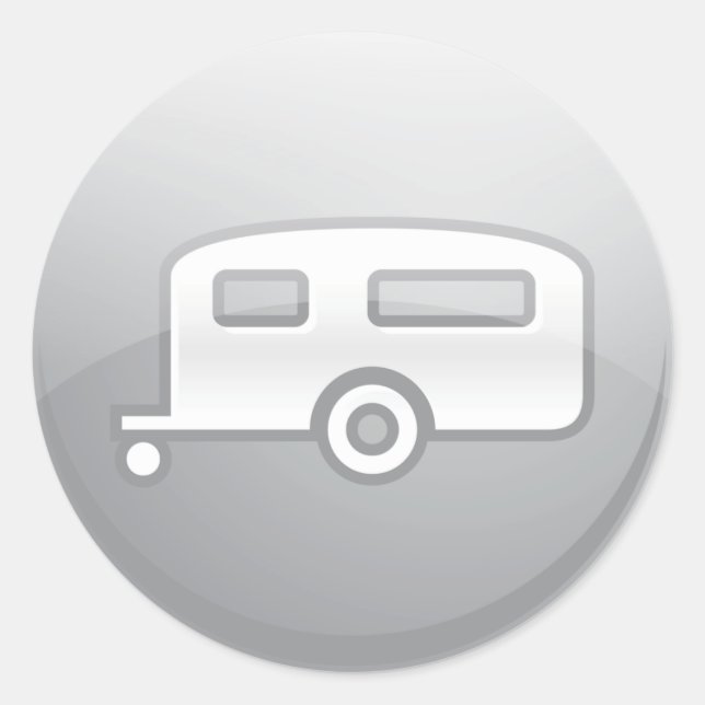 Pegatina Redonda Camper Trailer (Anverso)