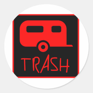 Pegatina Redonda Campesino sureño mudo pobre de la basura blanca