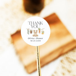 Pegatina Redonda Campesinos cultivados localmente comercializan Bab