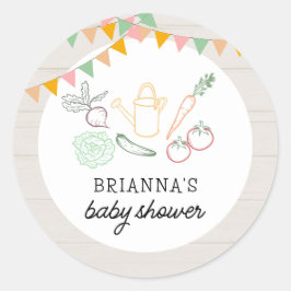 Pegatina Redonda Campesinos cultivados localmente comercializan Bab