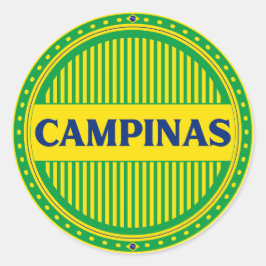 Pegatina Redonda Campinas City Pride – Brazilian Identity