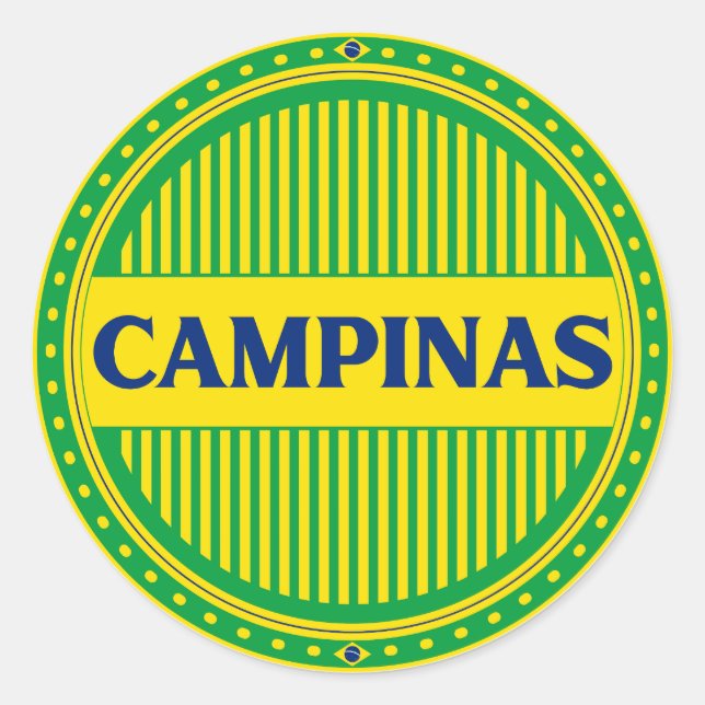 Pegatina Redonda Campinas City Pride – Brazilian Identity (Anverso)