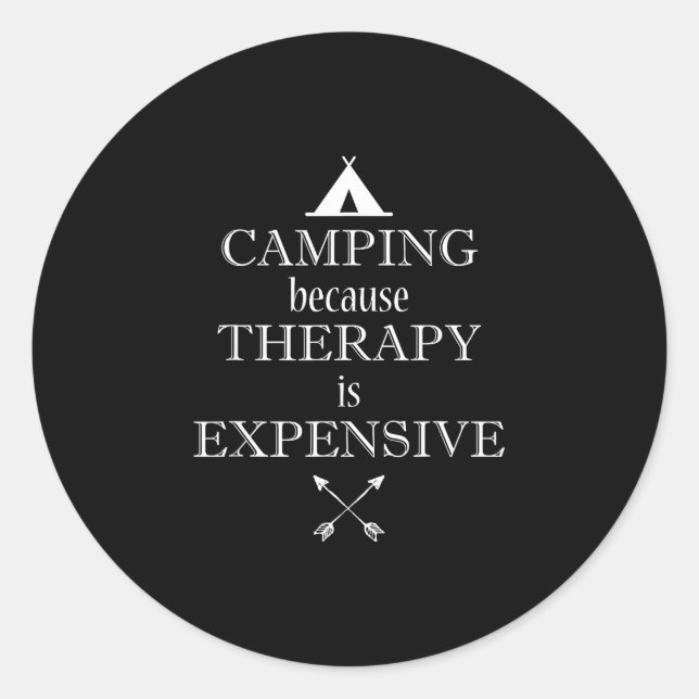 Pegatina Redonda Camping  (Anverso)