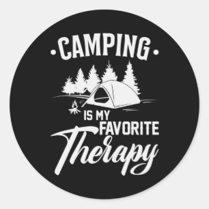 Pegatina Redonda Camping Camp Camper Campfire Idea divertida de reg