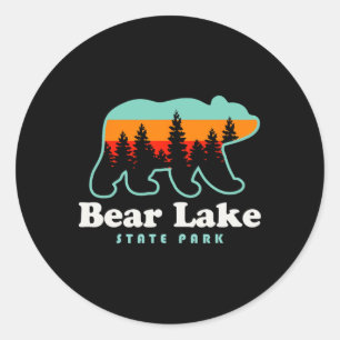 Pegatina Redonda Camping en Bear Lake State Park Utah Senderismo