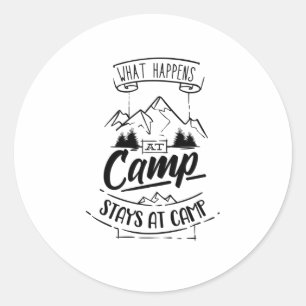 Pegatina Redonda Camping Gracioso Camper Dice Campground