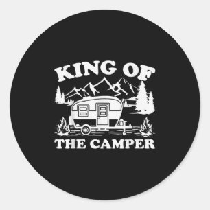 Pegatina Redonda Camping Lover Camper Van King Of The Camper
