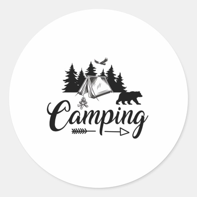 Pegatina Redonda Camping Lover - Camping Guay (Anverso)