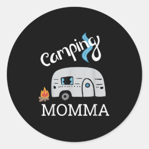 Pegatina Redonda Camping Mom Shirt