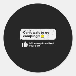 Pegatina Redonda Camping Mosquitos Camper Mujeres Chicas